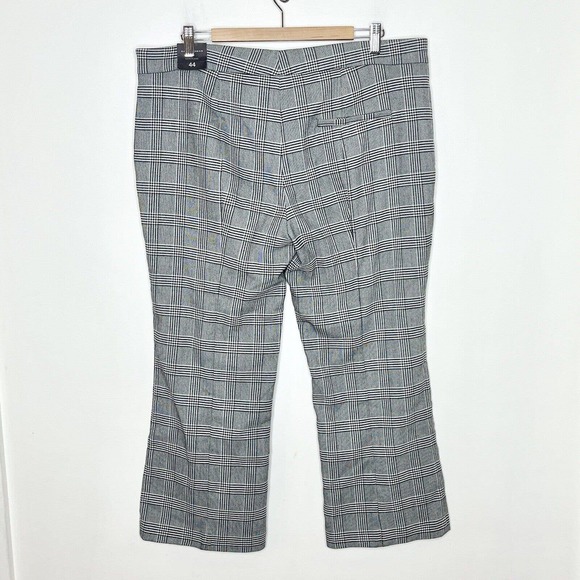 Zara Glen Plaid Cropped Trouser Dress Pants Black White Womens Size 12 - Picture 7 of 8